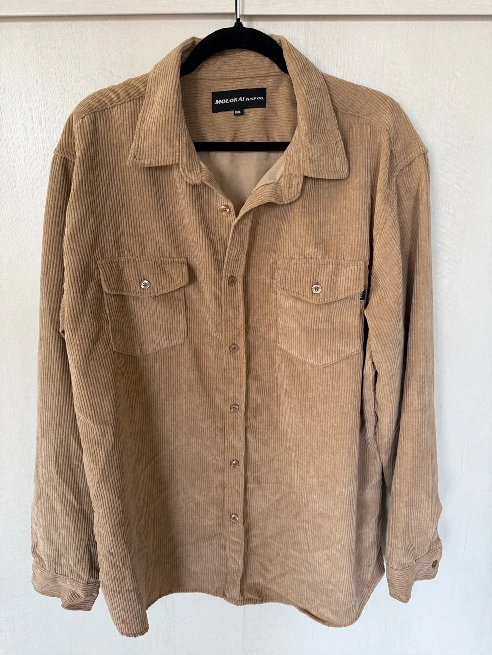 🧥 Molokai Surf Co. Tan Corduroy Shirt Jacket — Size XXL